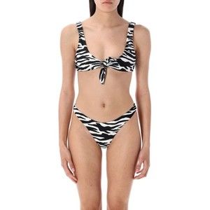 The Attico Zebra Print Bikini With Adjustable Knot Top - NWT